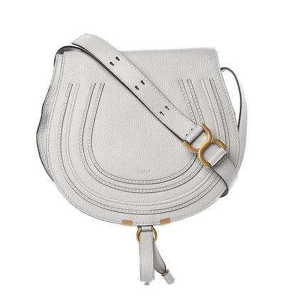 Chloe Grained Calfskin Medium Marcie Saddle Bag Airy Grey 1 of 10