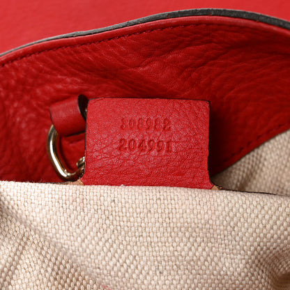 Gucci Pebbled Calfskin Medium Soho Chain Shoulder Bag Tabasco Red 7 of 11