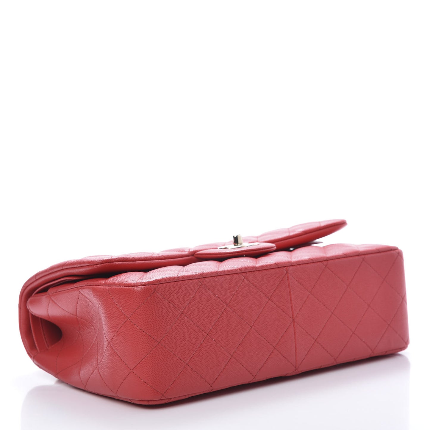 Caviar Quilted Jumbo Double Flap Red