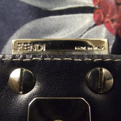 Fendi Satin Floral Baguette Navy 11 of 11