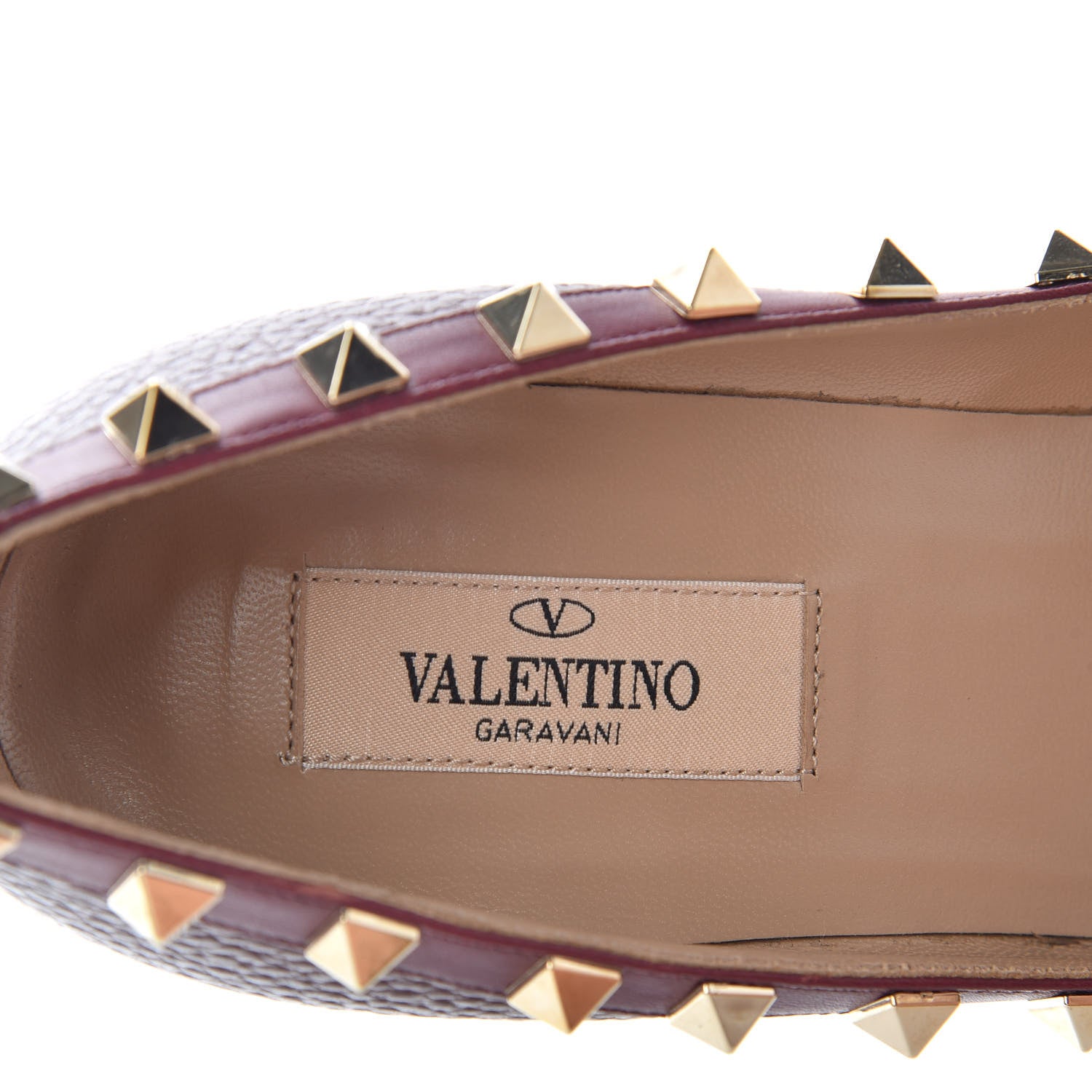 Valentino Garavani Pebbled Calfskin Rockstud 100mm Pumps 36.5 Rubin 8 of 10
