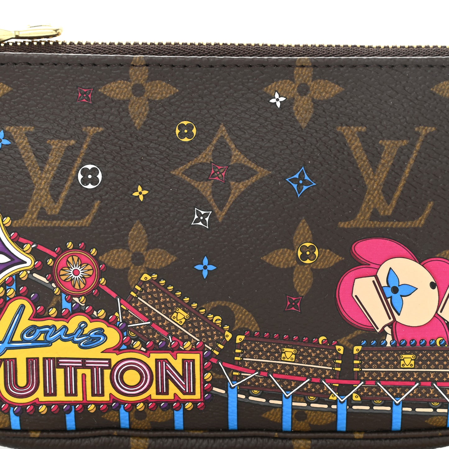 Monogram 2020 Christmas Animation Roller Coaster Mini Pochette Accessories Pivoine