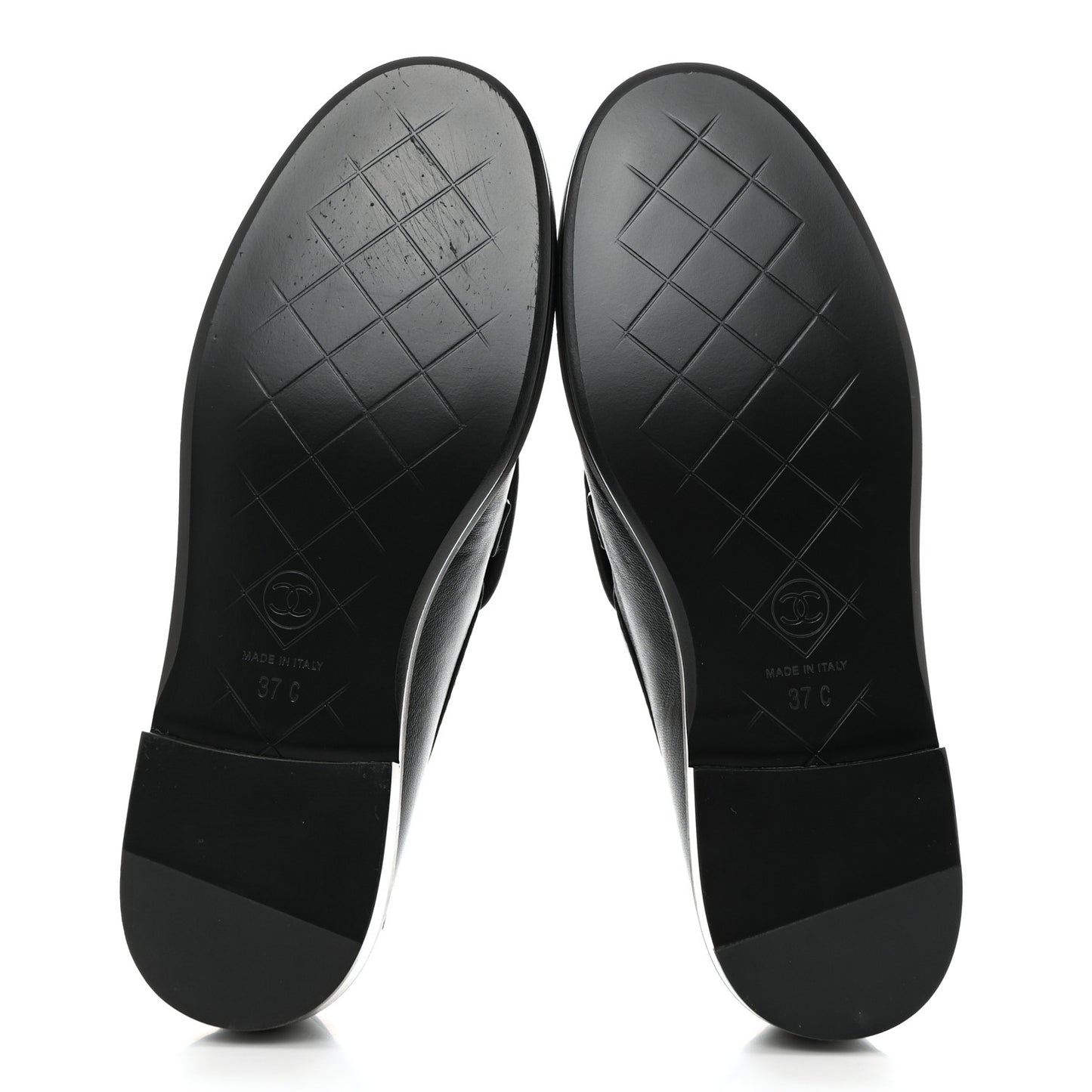 Lambskin Quilted CC Turnlock Loafers 37 Black