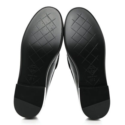 Chanel Lambskin Quilted CC Turnlock Loafers 37 Black 5 of 8