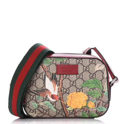 Gucci GG Supreme Monogram Tian Web Small Camera Bag Beige Multicolor Red 1 of 7