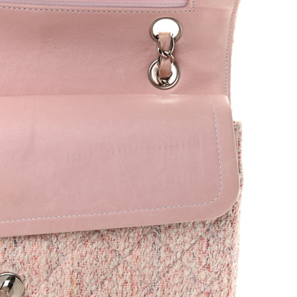 Chanel Tweed Quilted Medium Double Flap Pink Multicolor 12 of 14