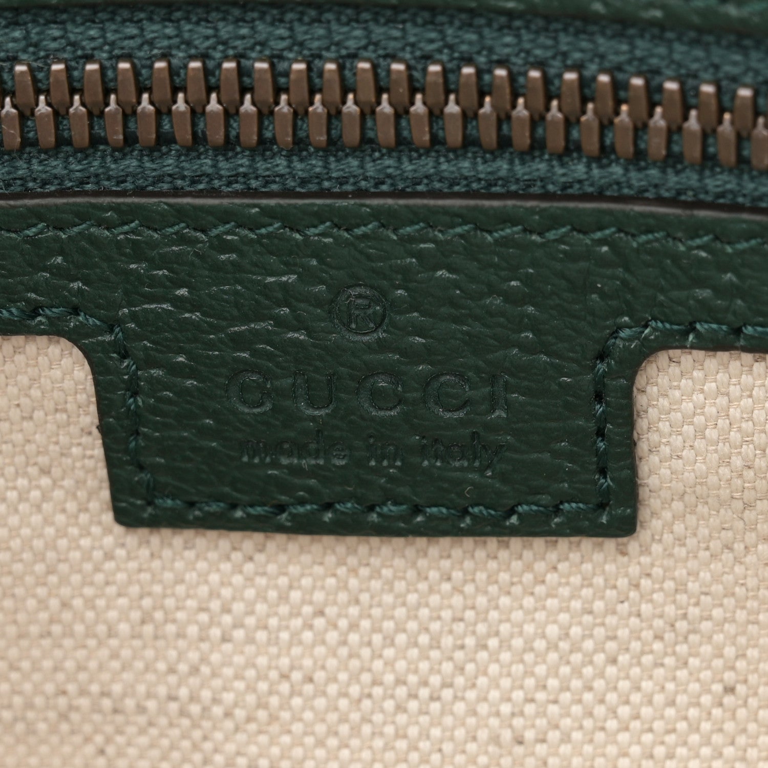Gucci Monogram GG Mignon Textured Dollar Calfskin GG Supreme Monogram Quilted Mini GG Belt Bag Green Beige Ebony 6 of 12