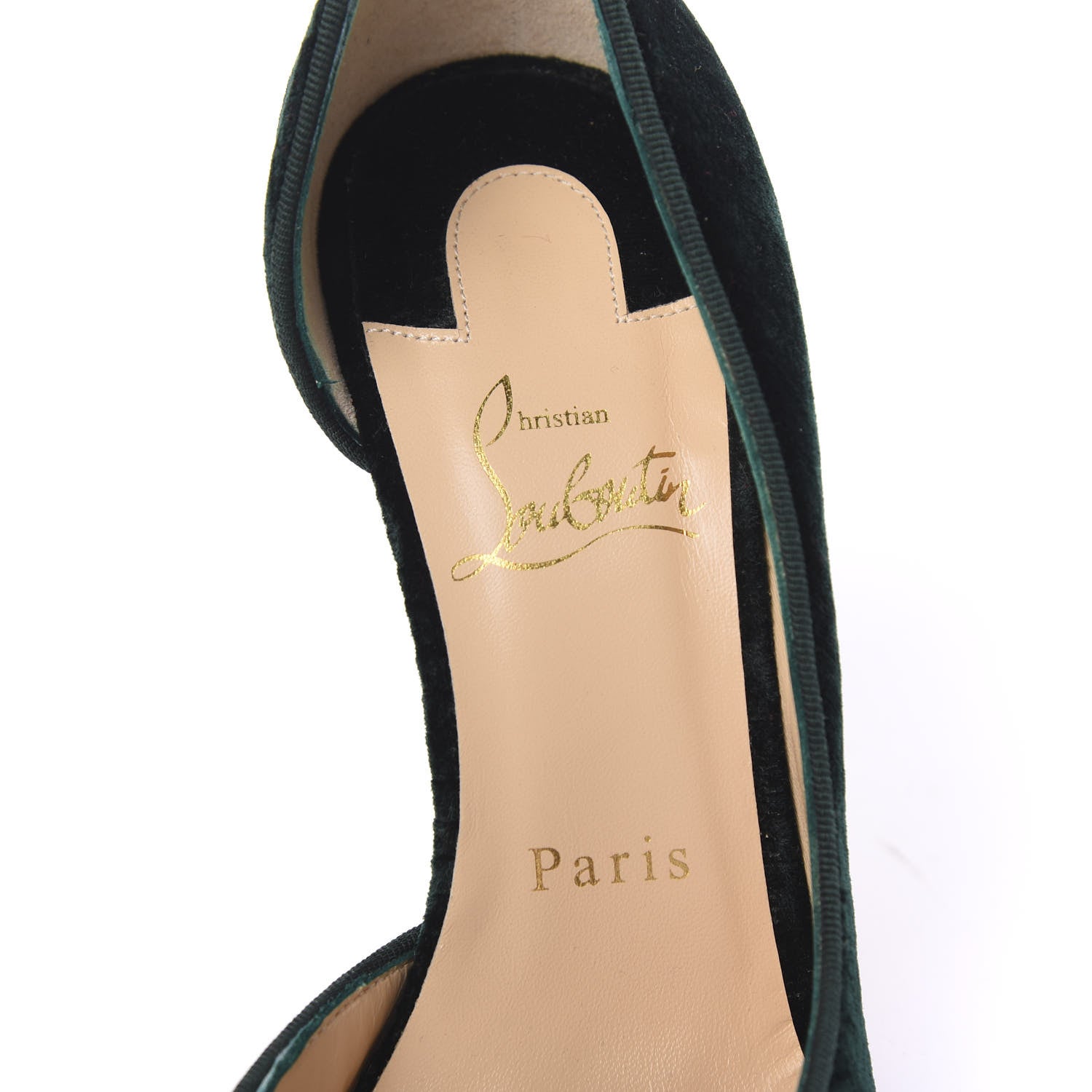 Christian Louboutin Velluto Stamp Iriza 100 Pumps 36.5 Verde 6 of 18