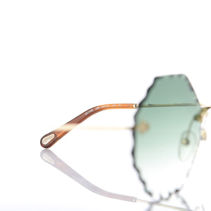 Chloe Rosie Bevelled Round Sunglasses CE143S Green 5 of 6