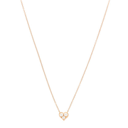 Tiffany 18K Rose Gold Diamond Heart Pendant Necklace 1 of 4