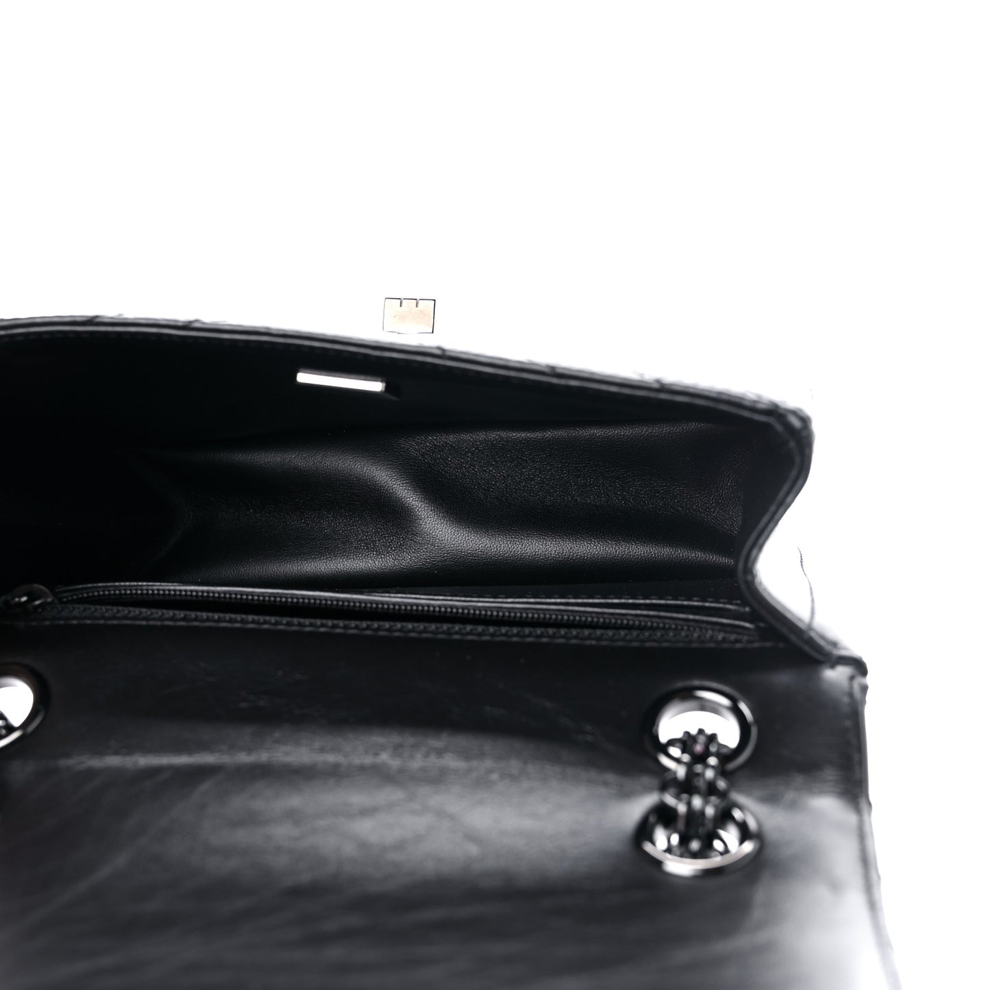 Aged Calfskin Chevron Quilted 2.55 Reissue Mini Flap So Black