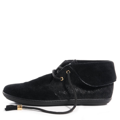 Louis Vuitton Suede Fold Over Sneakers 37 Black 1 of 8