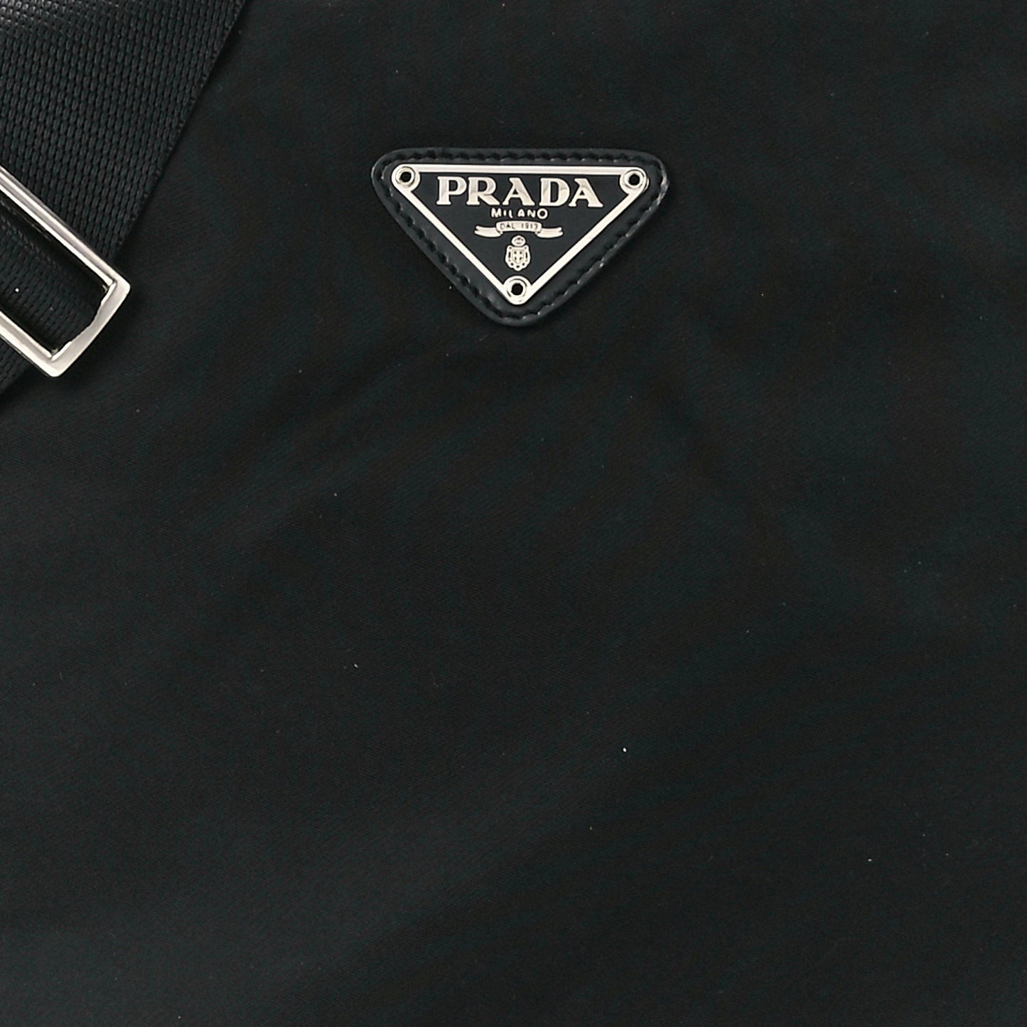 Nylon Flat Messenger Bag Black