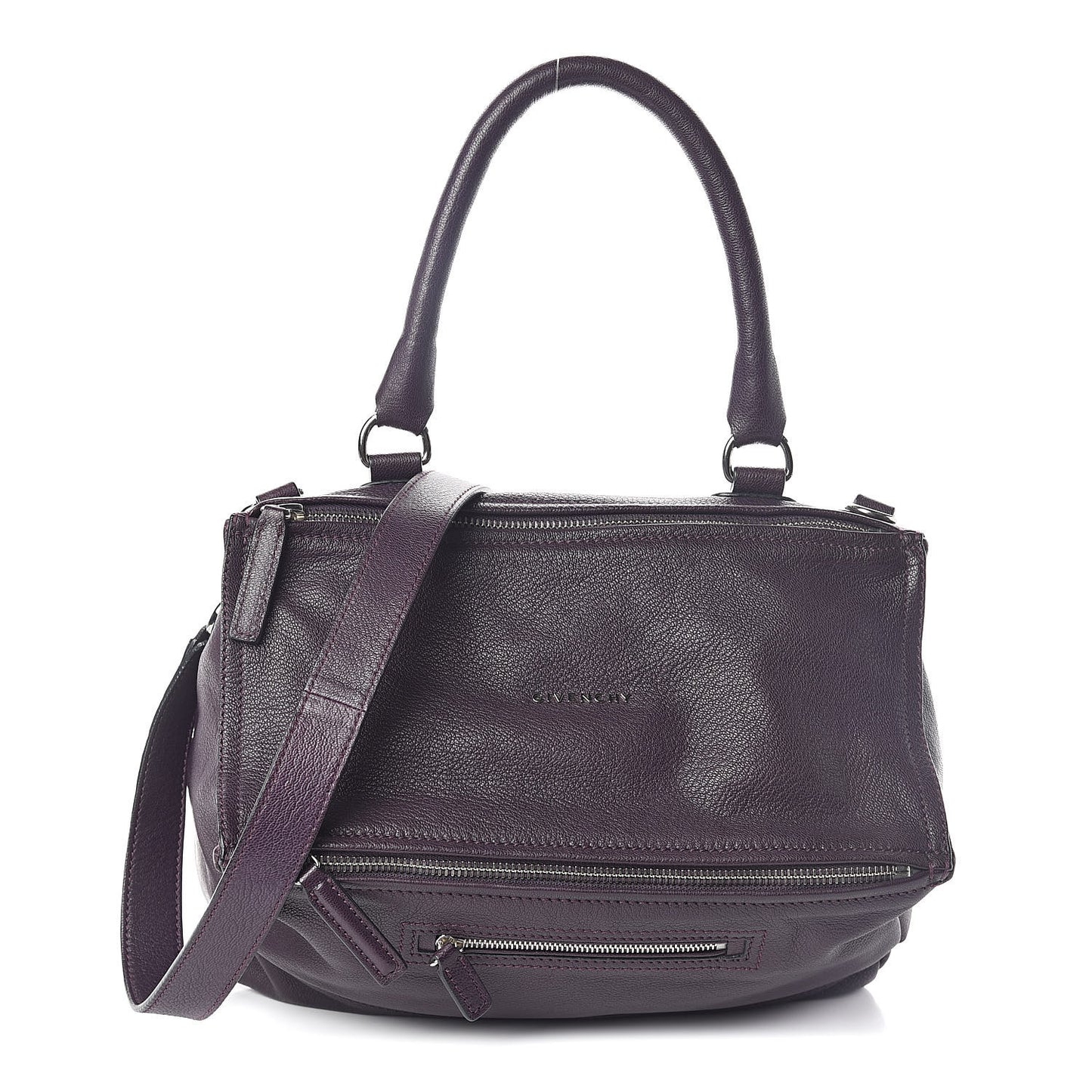 Sugar Goatskin Large Pandora Aubergine