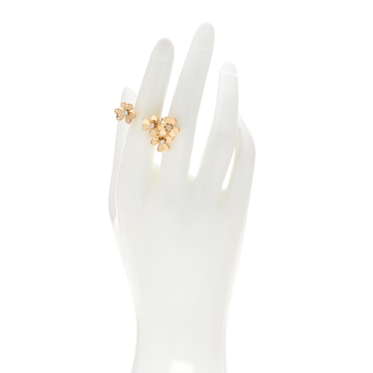 Van Cleef & Arpels 18K Yellow Gold Diamond Frivole Between The Finger Half Pave Ring 51 5.75 2 of 5