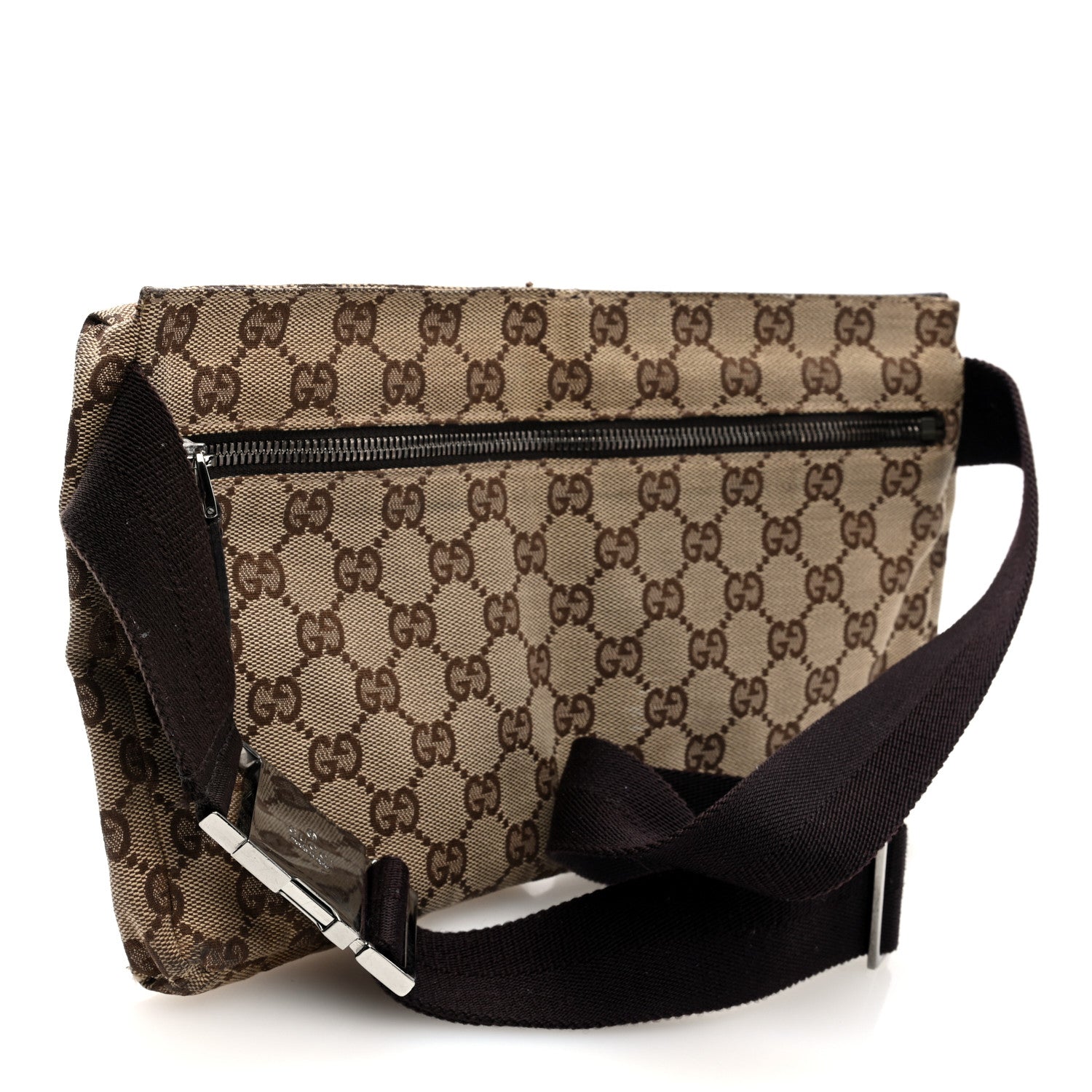 Gucci GG Monogram Double Pocket Belt Bag Dark Brown 3 of 11