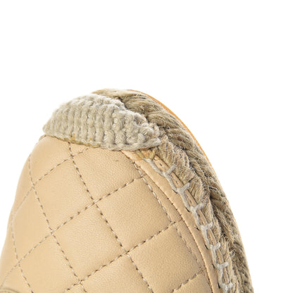 Chanel Lambskin Quilted CC Espadrilles 39 Beige 12 of 13