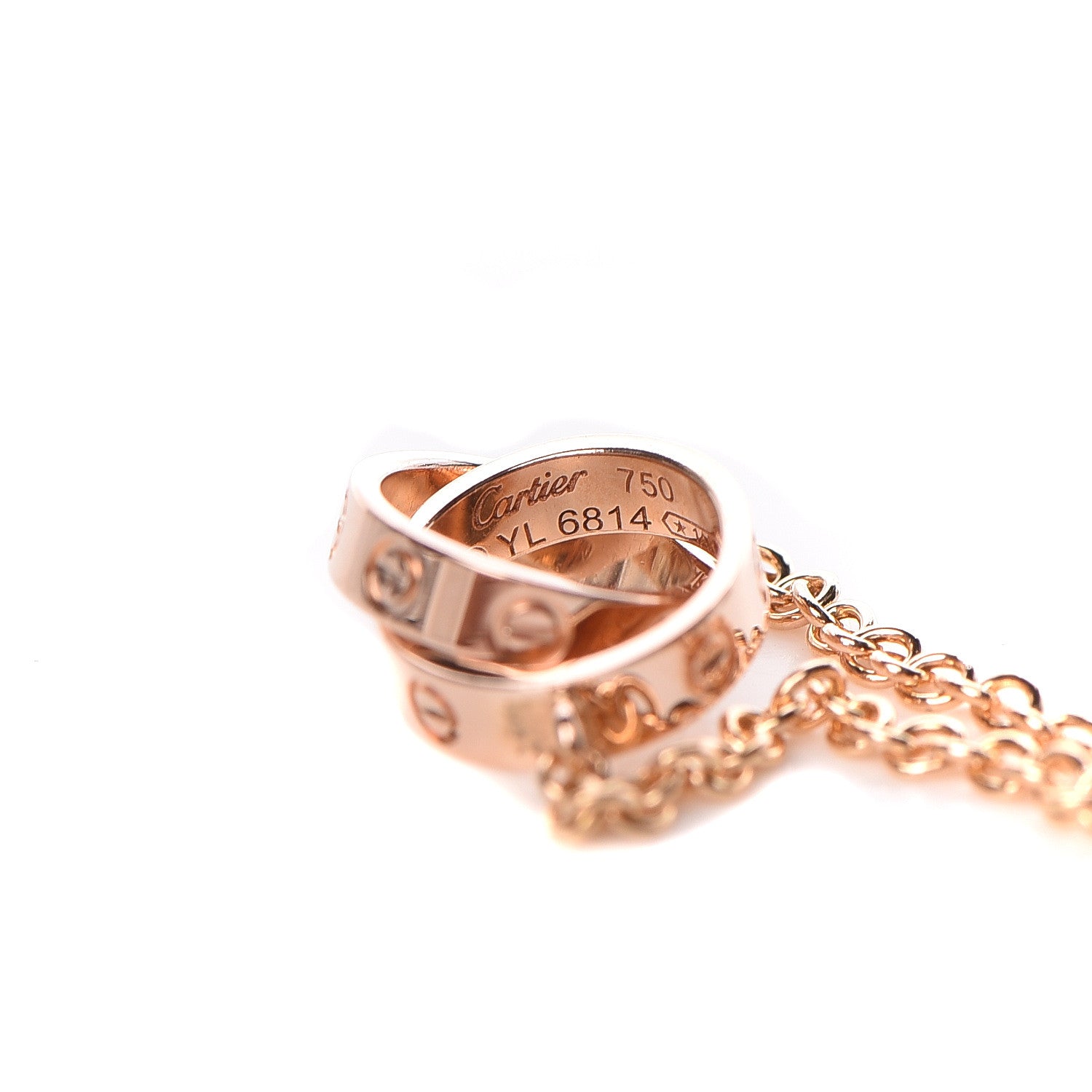 Cartier 18K Pink Gold Interlocking LOVE Necklace 5 of 5