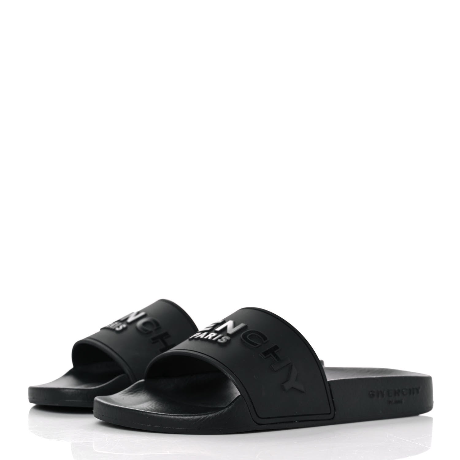 Givenchy Rubber Logo Pool Slide Sandals 36 Black 3 of 9