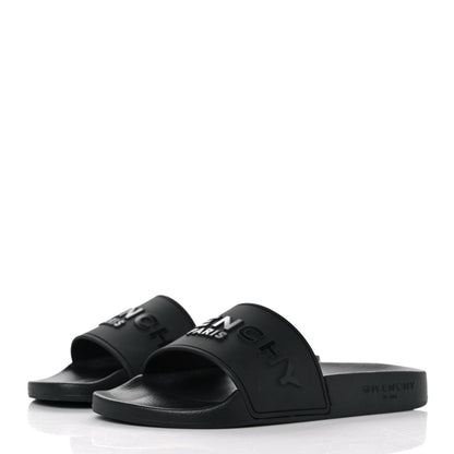 Givenchy Rubber Logo Pool Slide Sandals 36 Black 3 of 9