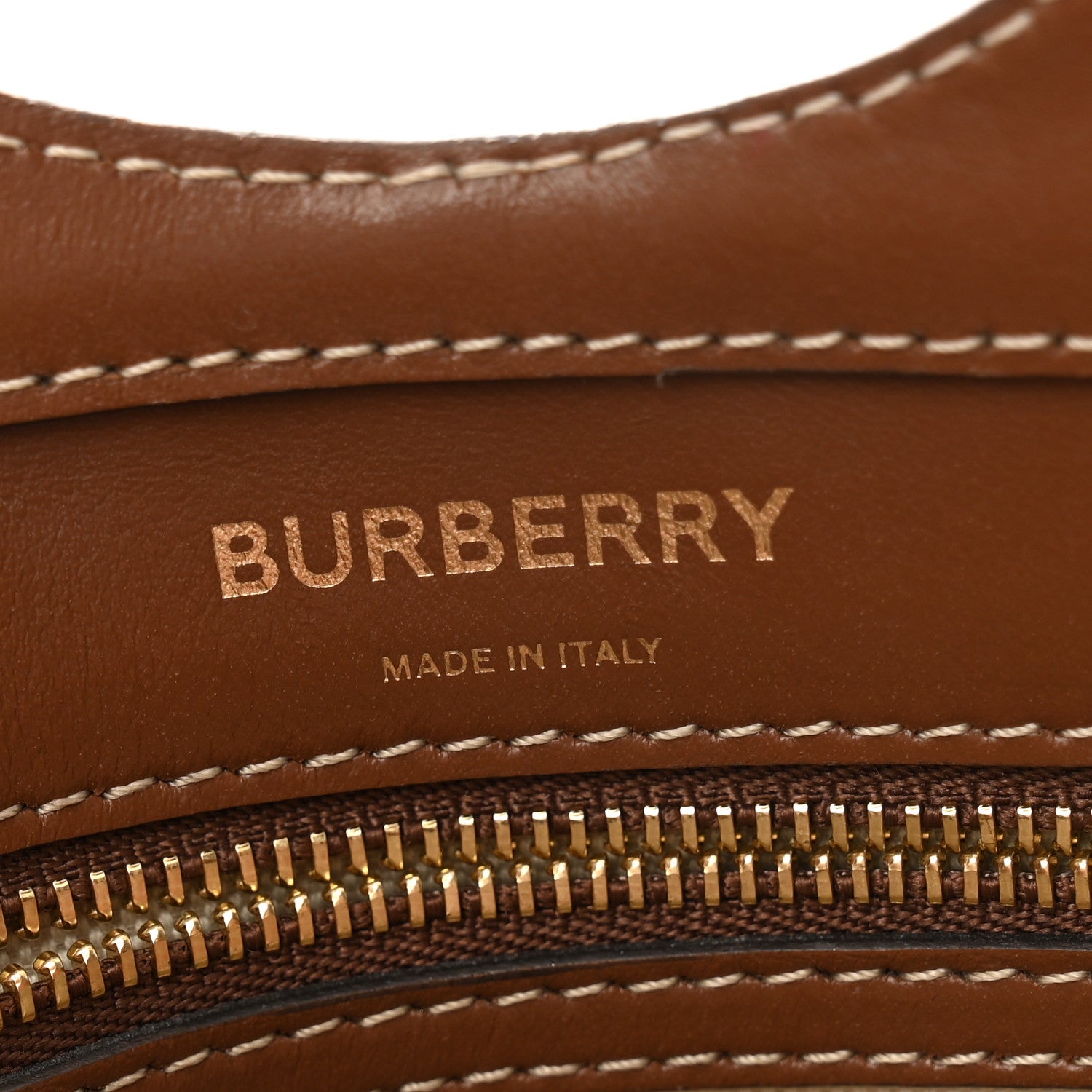 Burberry Canvas Smooth Calfskin Two Tone Mini Pocket Bag Natural Malt Brown 6 of 12