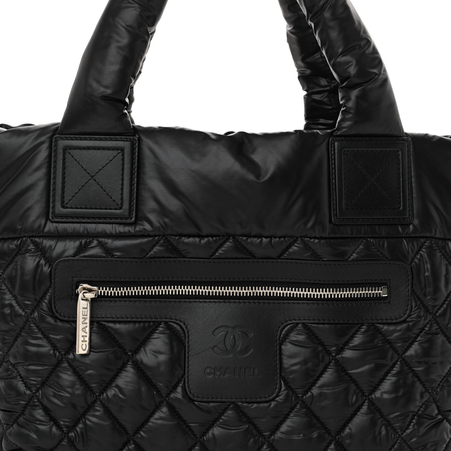Nylon Quilted Small Coco Cocoon Tote Black