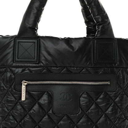 Chanel Nylon Quilted Small Coco Cocoon Tote Black 8 of 10