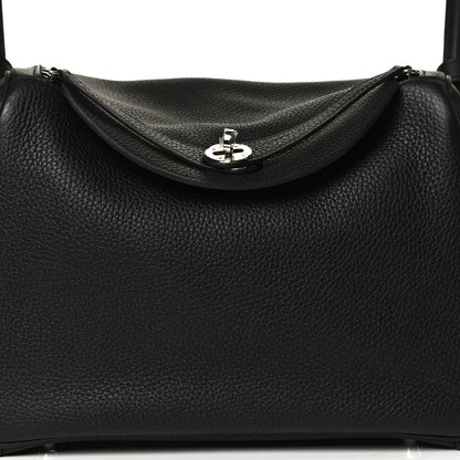 Hermes Taurillon Clemence Lindy 30 Black 7 of 12