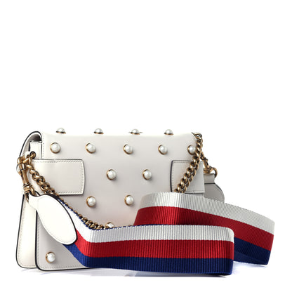 Gucci Nappa Pearl Studded Mini Queen Margaret Broadway Shoulder Bag Mystic White 3 of 10