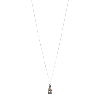 John Hardy Sterling Silver 18K Yellow Gold Black Sapphire Legends Naga Dragon Head Necklace 1 of 3