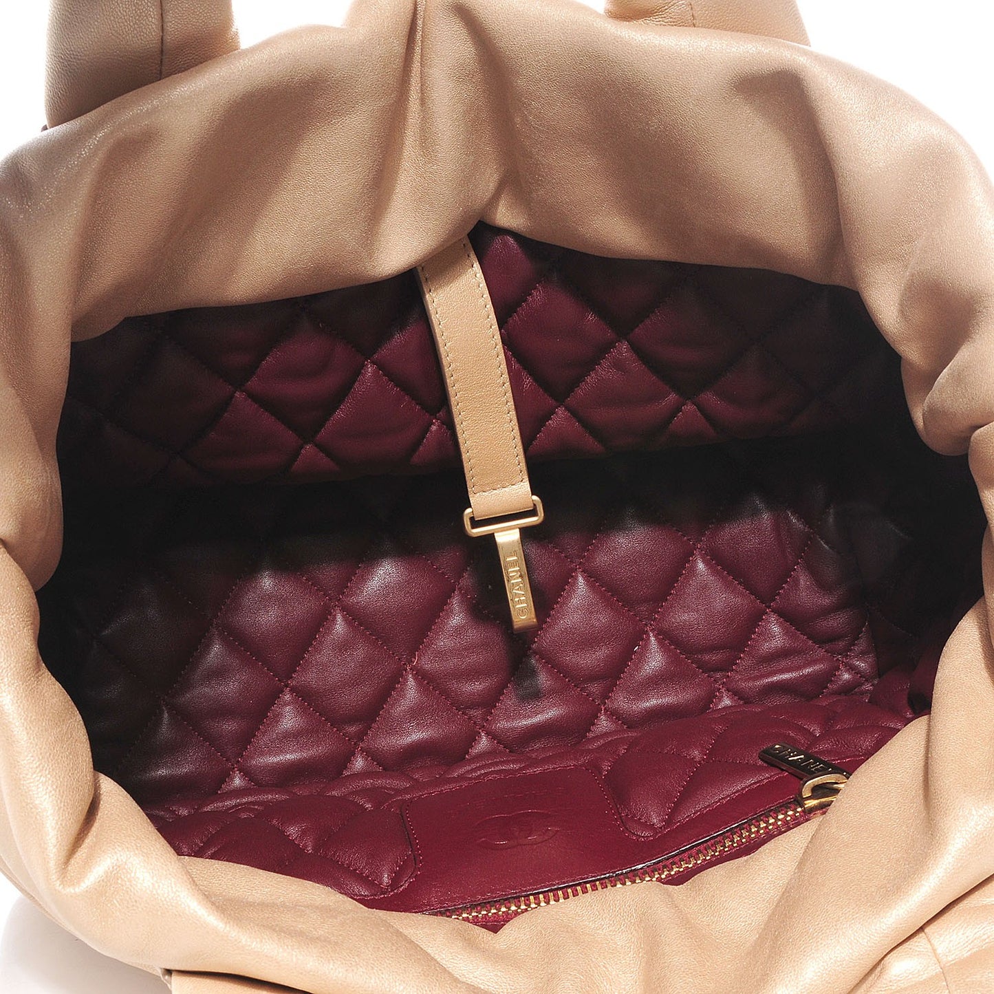 Lambskin Small Coco Cocoon Reversible Tote Light Gold