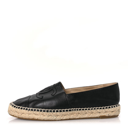 Chanel Lambskin CC Espadrilles 39 Black 1 of 14