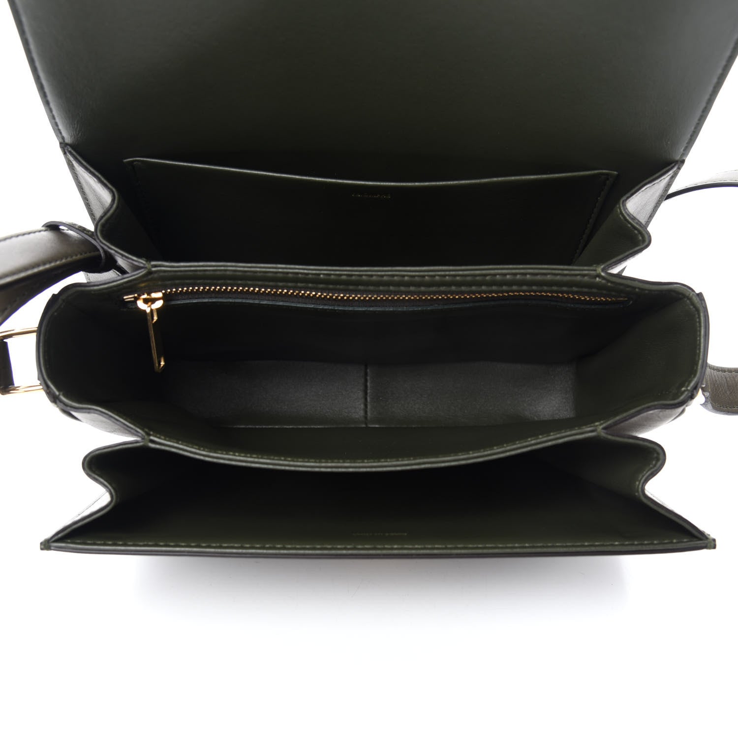 Celine Shiny Calfskin Medium Triomphe Dark Olive 5 of 14