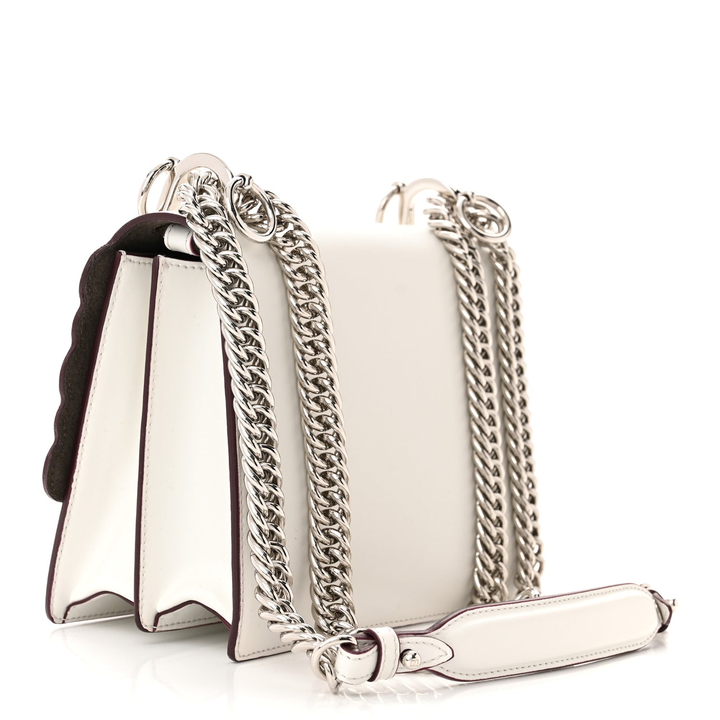 Vitello Liberty Scalloped Multi Studded Small Kan I Shoulder Bag White Ice Multicolor