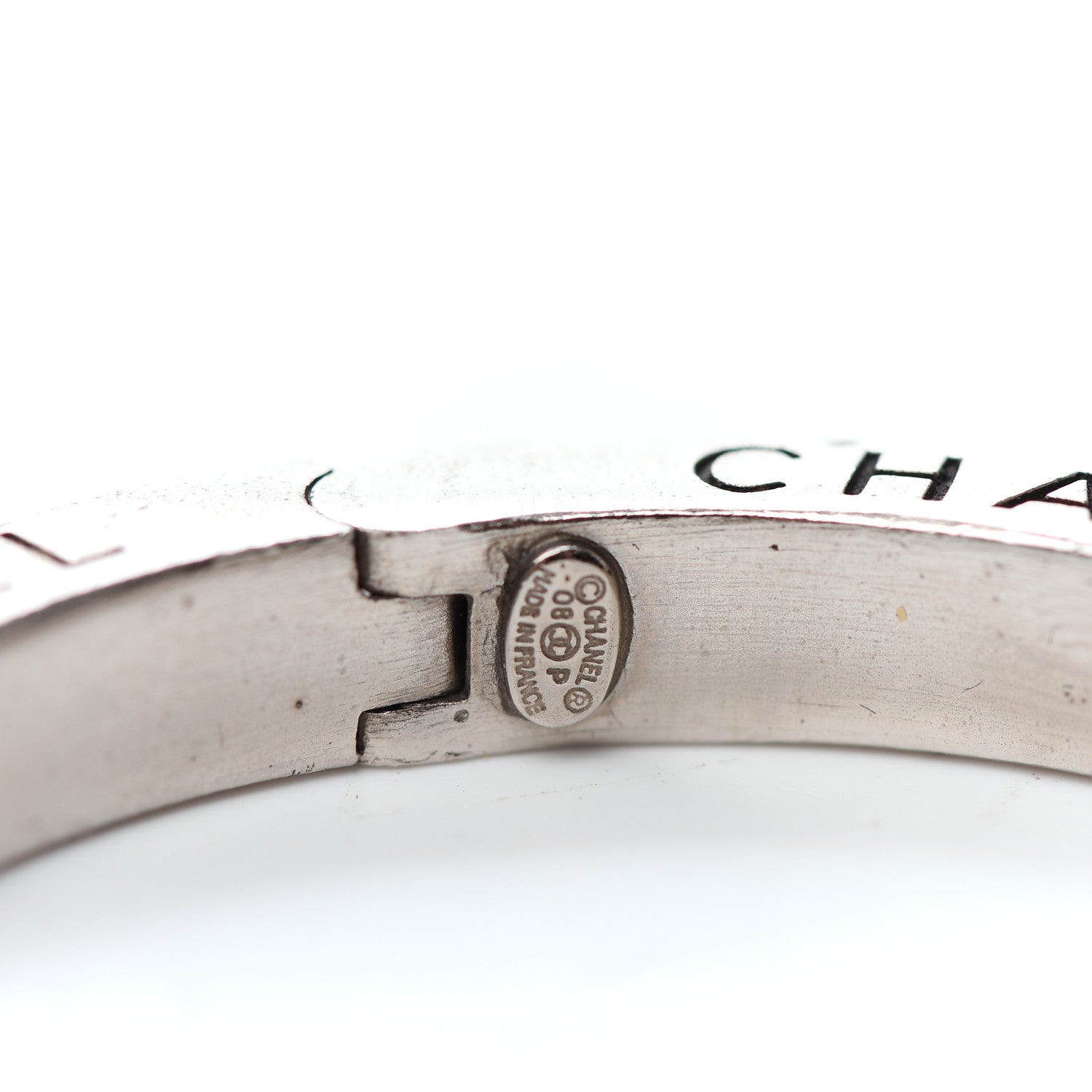Chanel Crystal Logo Bracelet Silver 4 of 6