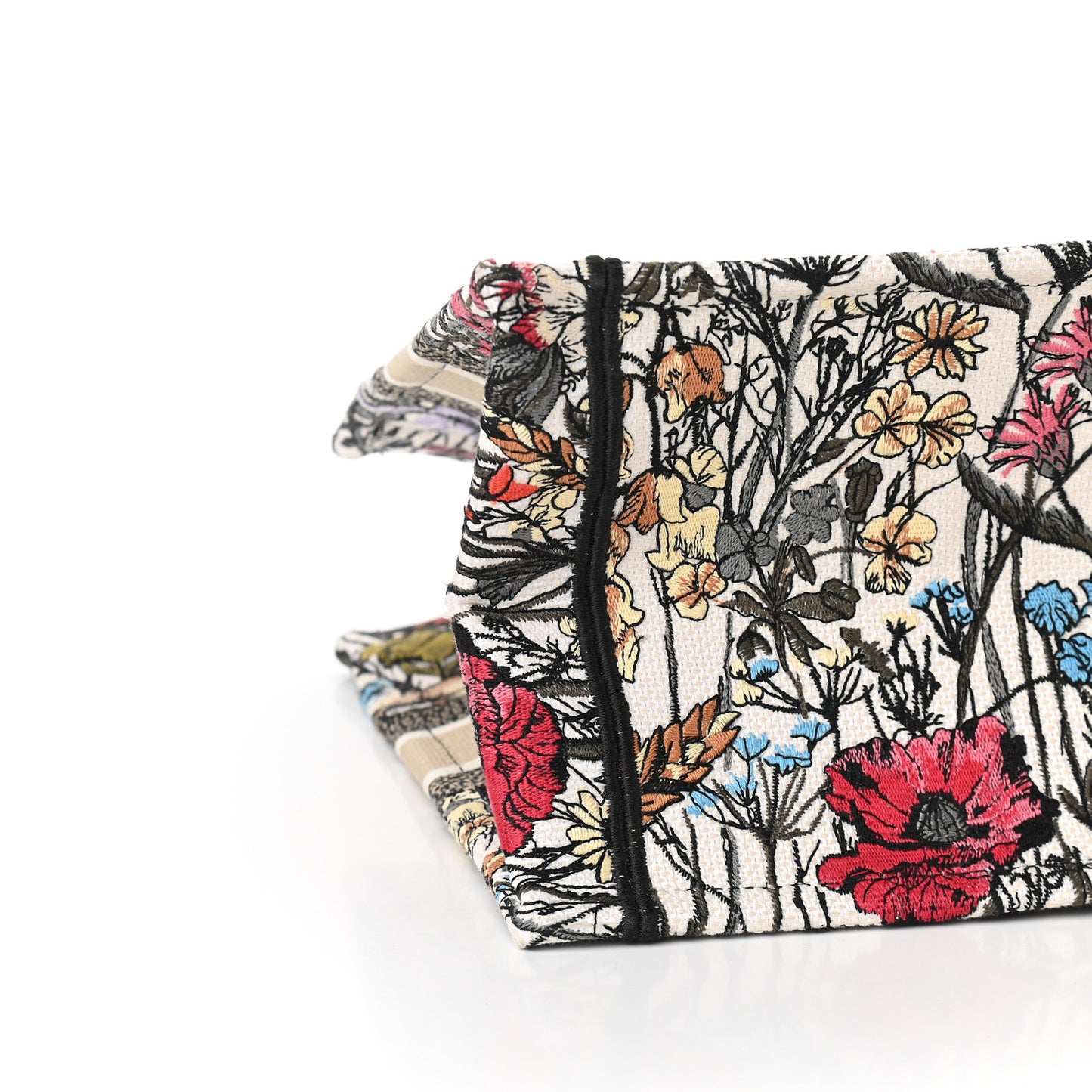 Canvas Embroidered Medium Mille Fleurs Book Tote Multicolor