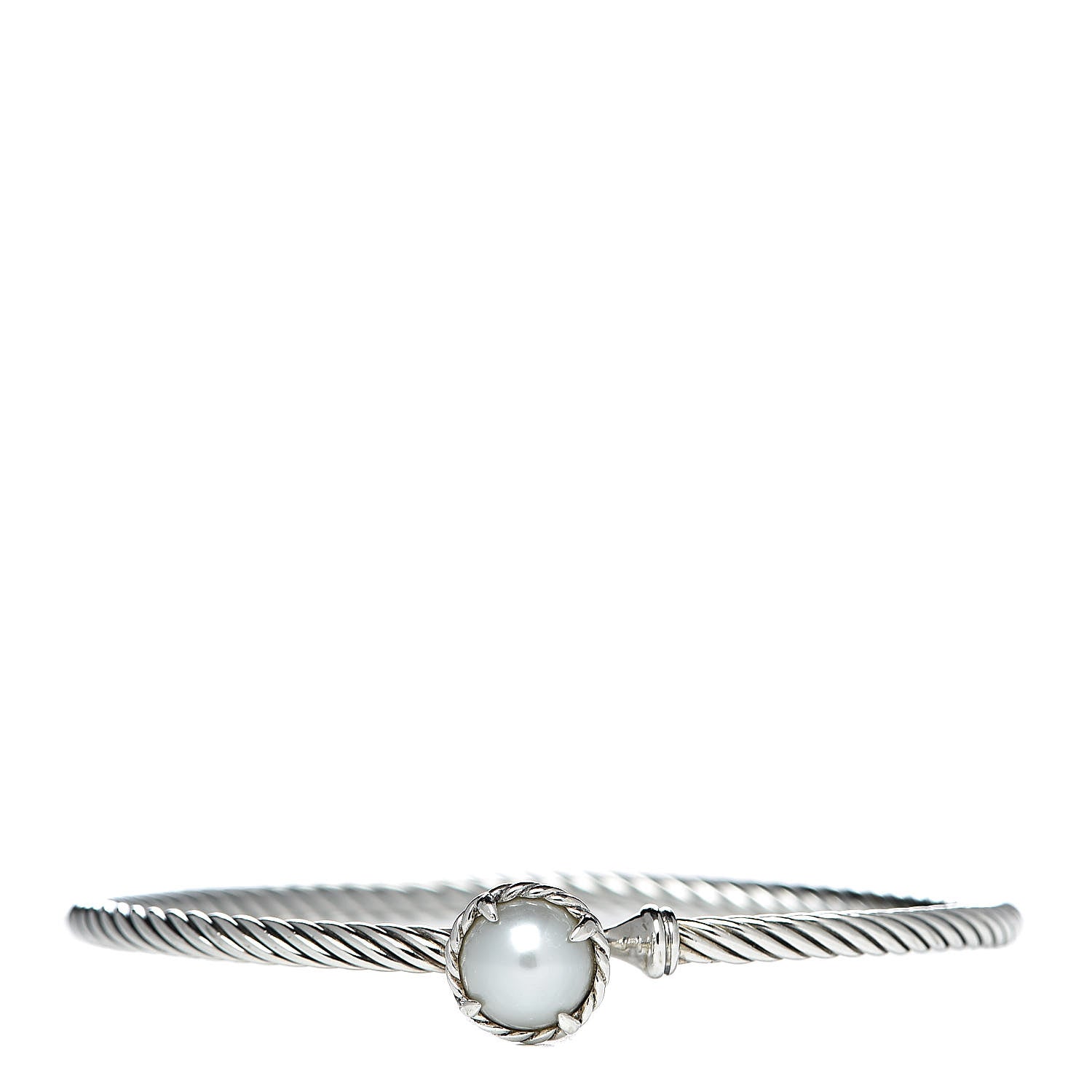 David Yurman Sterling Silver Pearl 3mm Chatelaine Bracelet 1 of 4