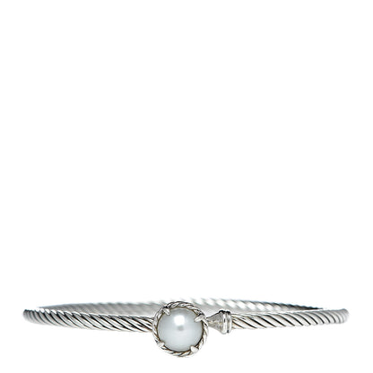 David Yurman Sterling Silver Pearl 3mm Chatelaine Bracelet 1 of 4