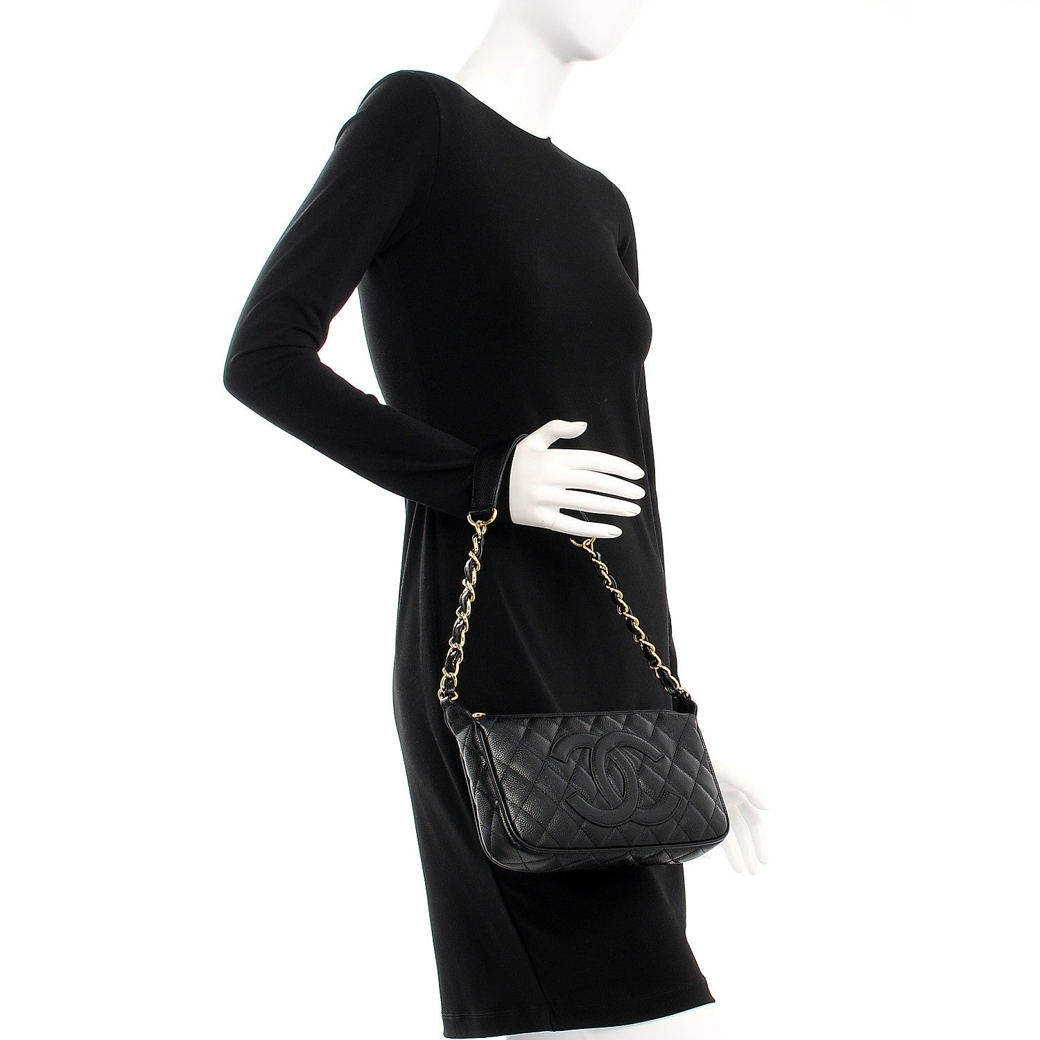 Chanel Caviar Quilted Shoulder Bag Black 2 of 7