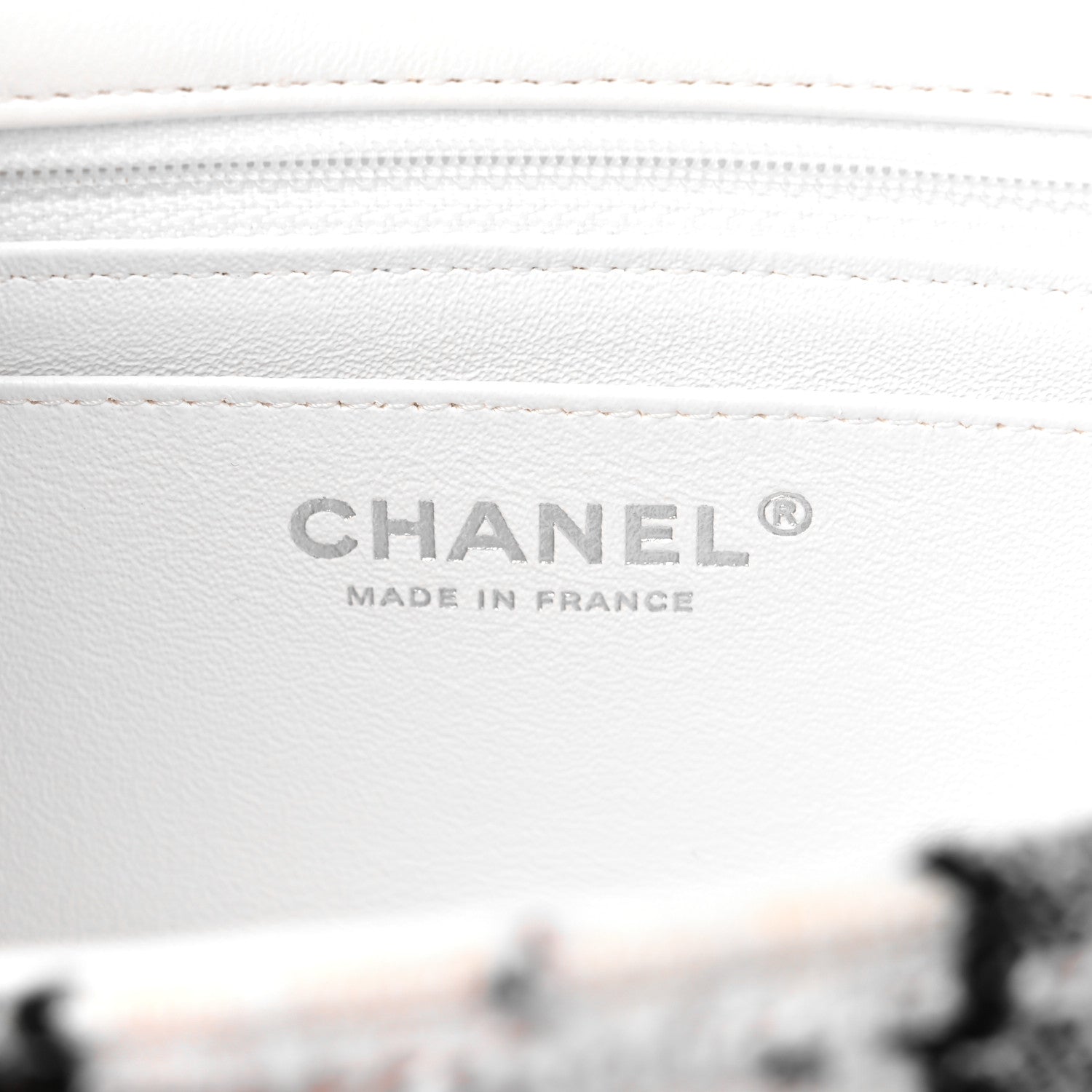 Chanel Tweed Quilted Mini Rectangular Flap Black White Pink 6 of 9
