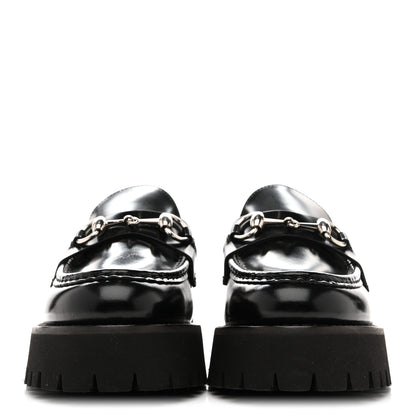 Gucci Cordovan Lux Womens Horsebit 45mm Platform Loafers 39.5 Black 3 of 10