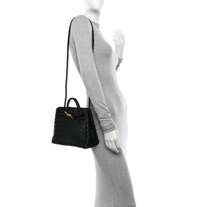 Bottega Veneta Nappa Intrecciato Small Andiamo Shoulder Bag Black 2 of 9
