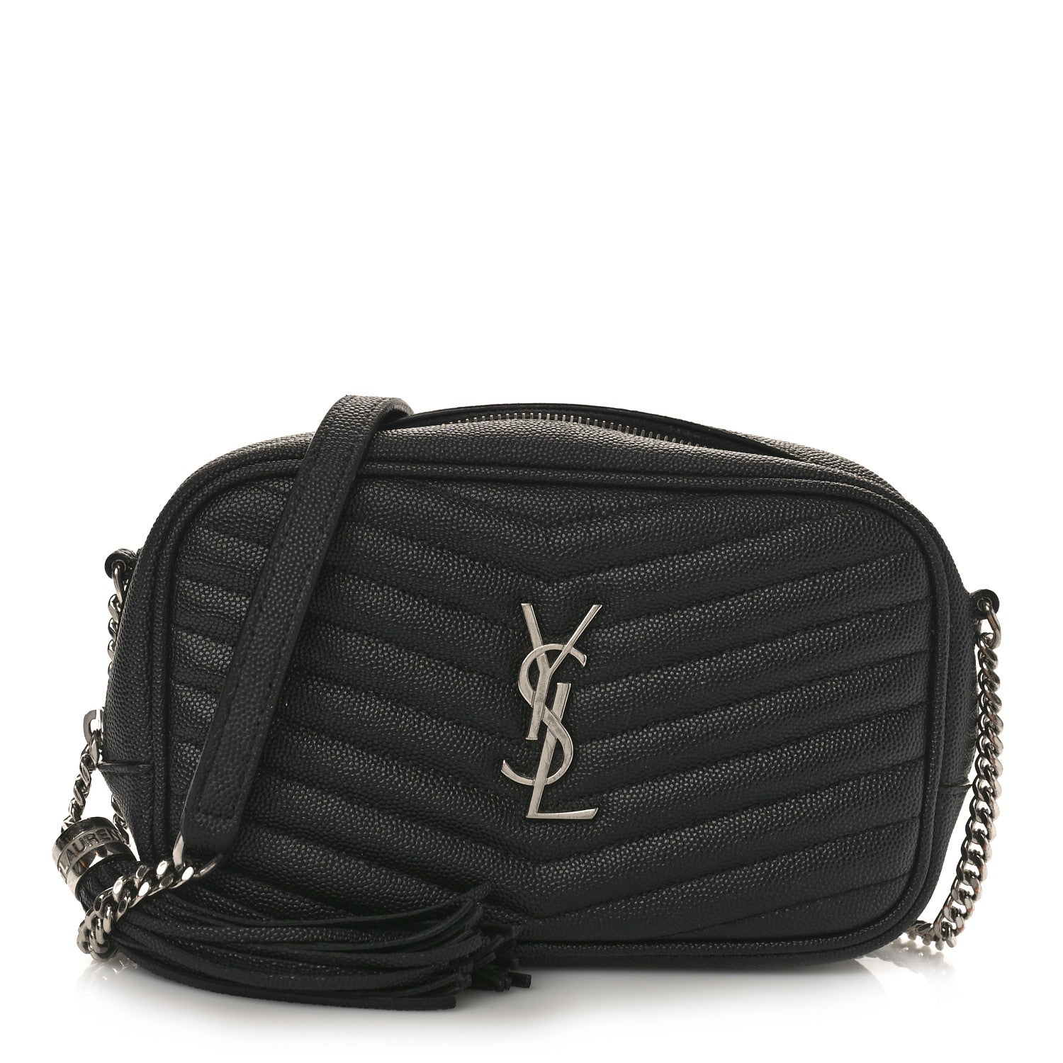 Saint Laurent Grain De Poudre Matelasse Monogram Mini Lou Camera Bag Black 1 of 8