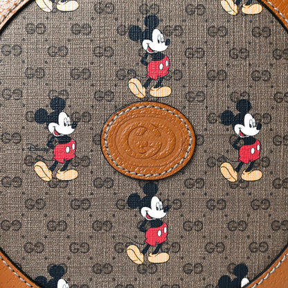 Gucci X DISNEY Mini Vintage GG Supreme Monogram Mickey Mouse Round Shoulder Bag Beige Vintage Sun Oil 8 of 11