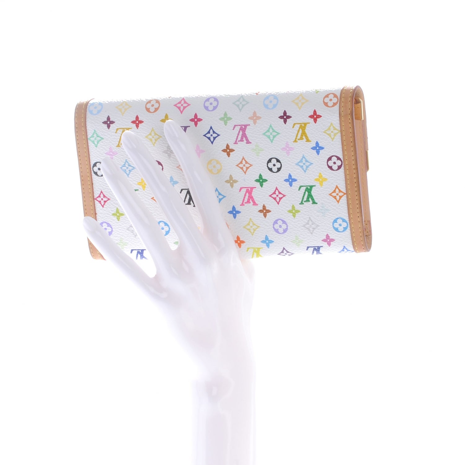 Louis Vuitton Monogram Multicolor Porte Tresor International Wallet White 2 of 8
