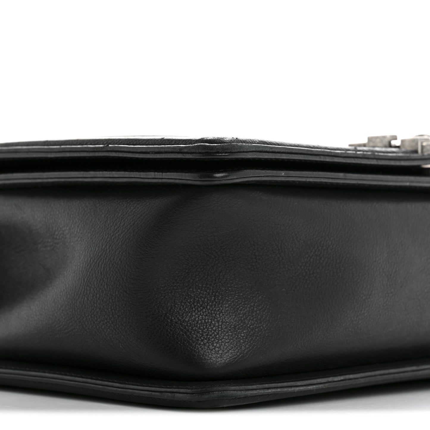 Calfskin Quilted Double Stitch New Medium Boy Flap Black