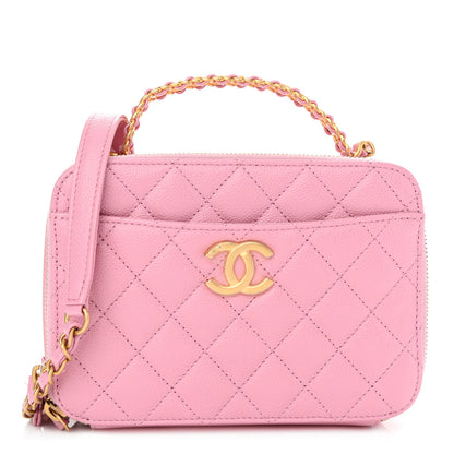 Chanel Caviar Quilted Pick Me Up Small Vanity Case Light Pink 1 of 12