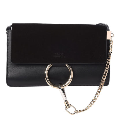 Chloe Suede Calfskin Small Faye Shoulder Bag Black 1 of 7