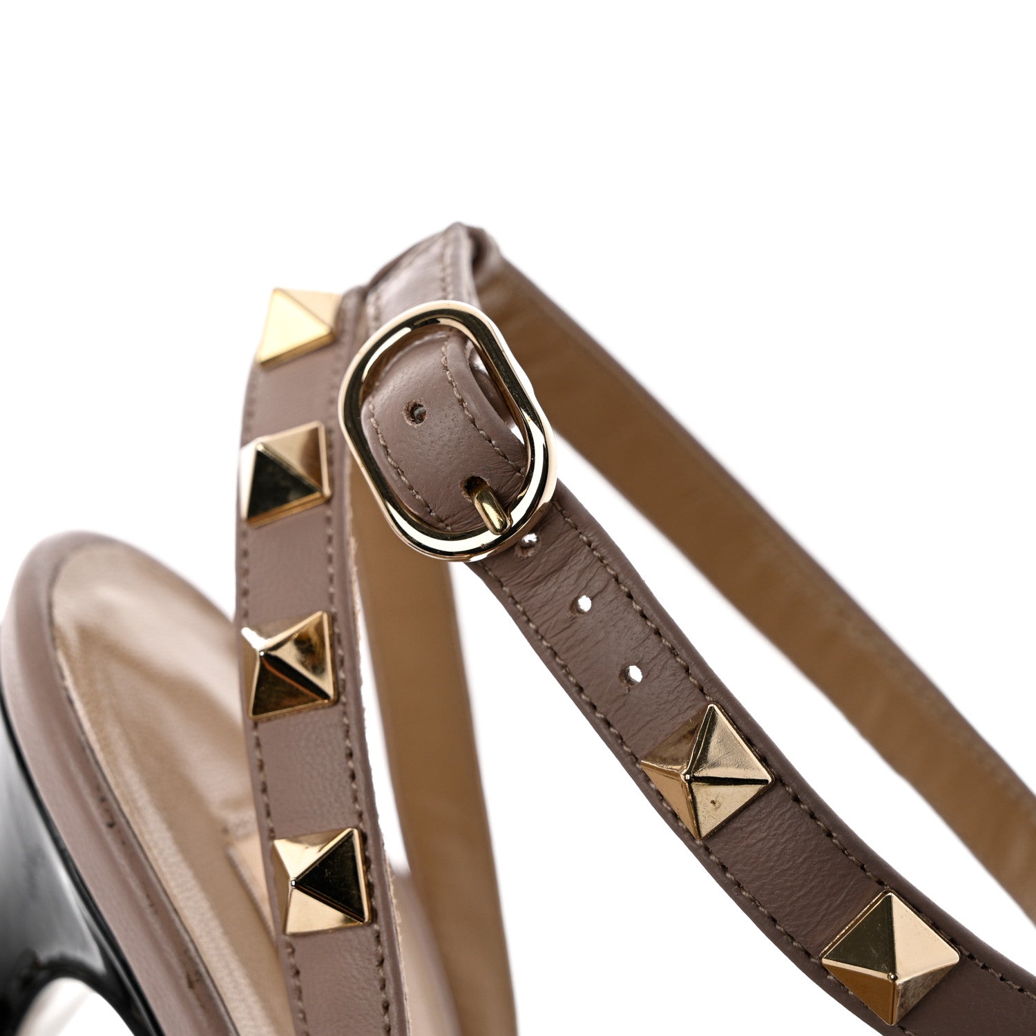 Valentino Garavani Patent Nappa Rockstud Ankle Strap 100mm Pumps 36 Black Poudre 8 of 10