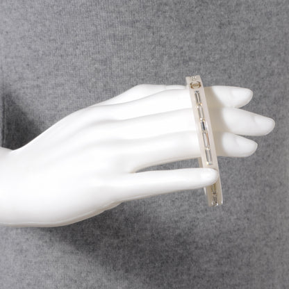Chanel Resin Crystal Baguette CC Bangle White 2 of 4